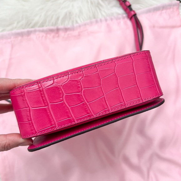 NWT Kate Spade New York Croc Embossed Staci Square Crossbody Bag In Festive Pink - Picture 7 of 8